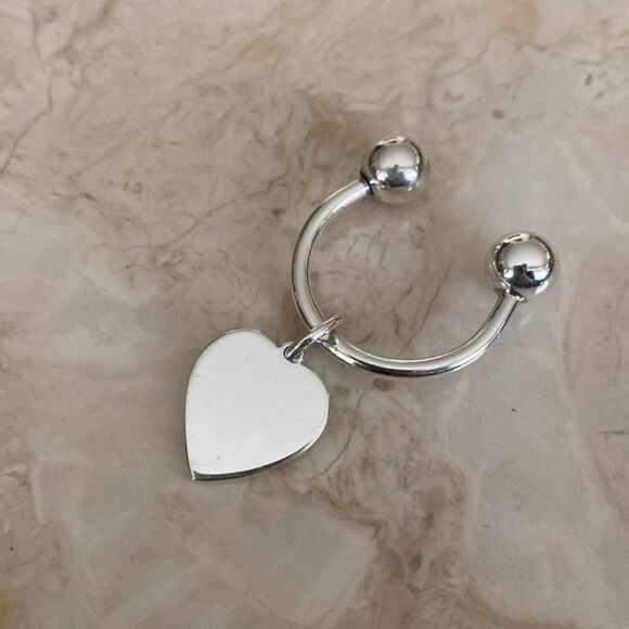 Tiffany & Co. Heart Tag Key Ring Keychain 925 Sterling Silver Unisex - Picture 5 of 7